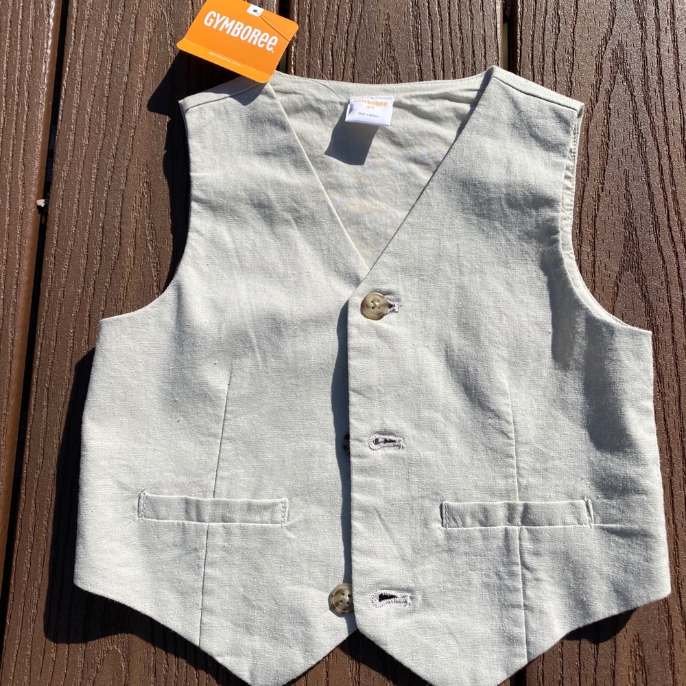 NWT - Gymboree khaki linen vest - 2T